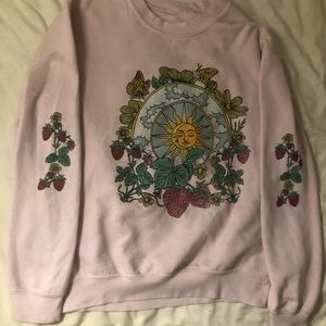 PacSun light pink graphic pullover sweatshirt